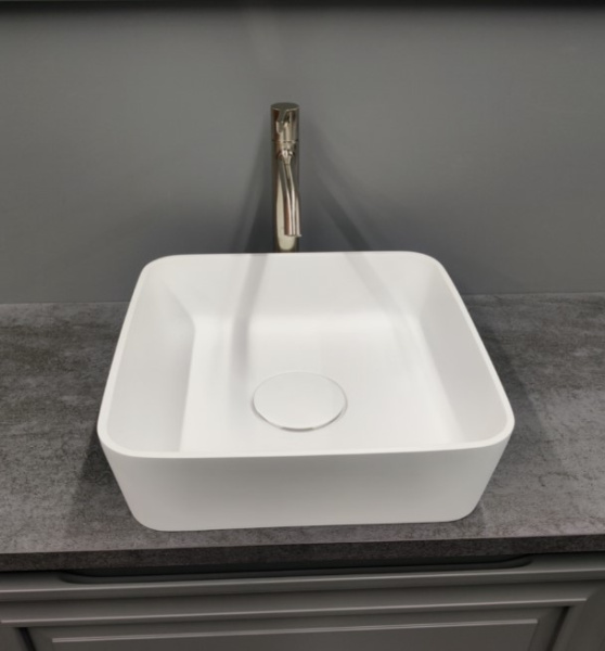 Раковина накладная Ai.Con Egoista 41.5*41.5*12,5 см SA7711023SSM, белая матовая