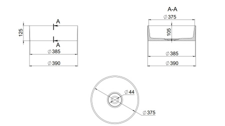 Раковина накладная Ai.Con Arte 39,5*39,5*12,5 см SA7711022SSM, белая матовая