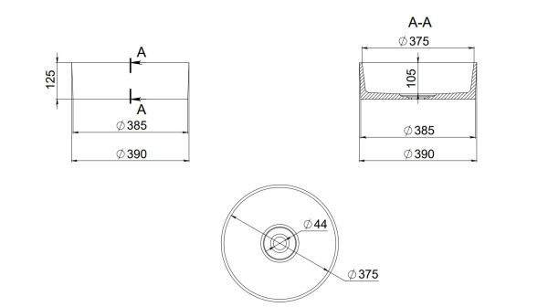 Раковина накладная Ai.Con Arte 39,5*39,5*12,5 см SA7711022SSM, белая матовая