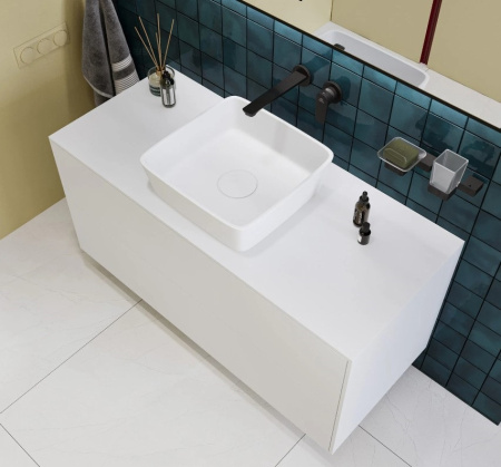 Раковина накладная Ai.Con Egoista 41.5*41.5*12,5 см SA7711023SSM, белая матовая